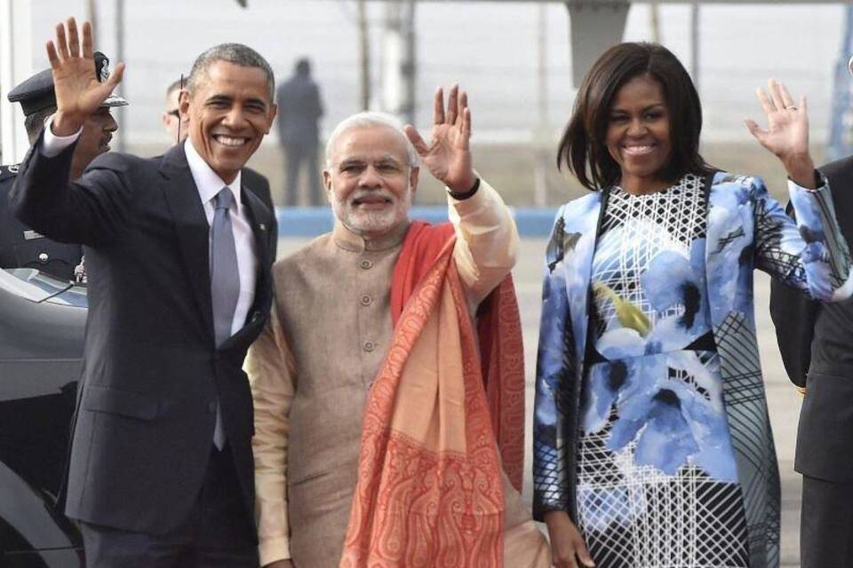 Barack und Michelle Obama in Indien