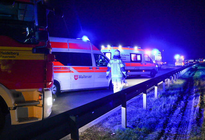 A5 bei Heidelberg: Autobahn nach Unfall vorübergehend voll gesperrt