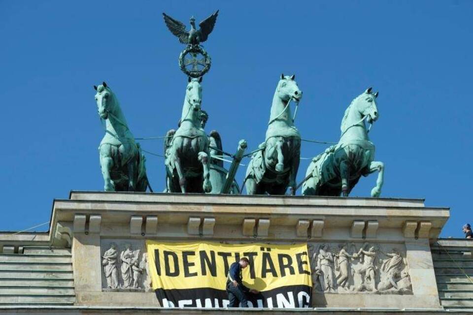 Protest auf dem Brandenburger Tor