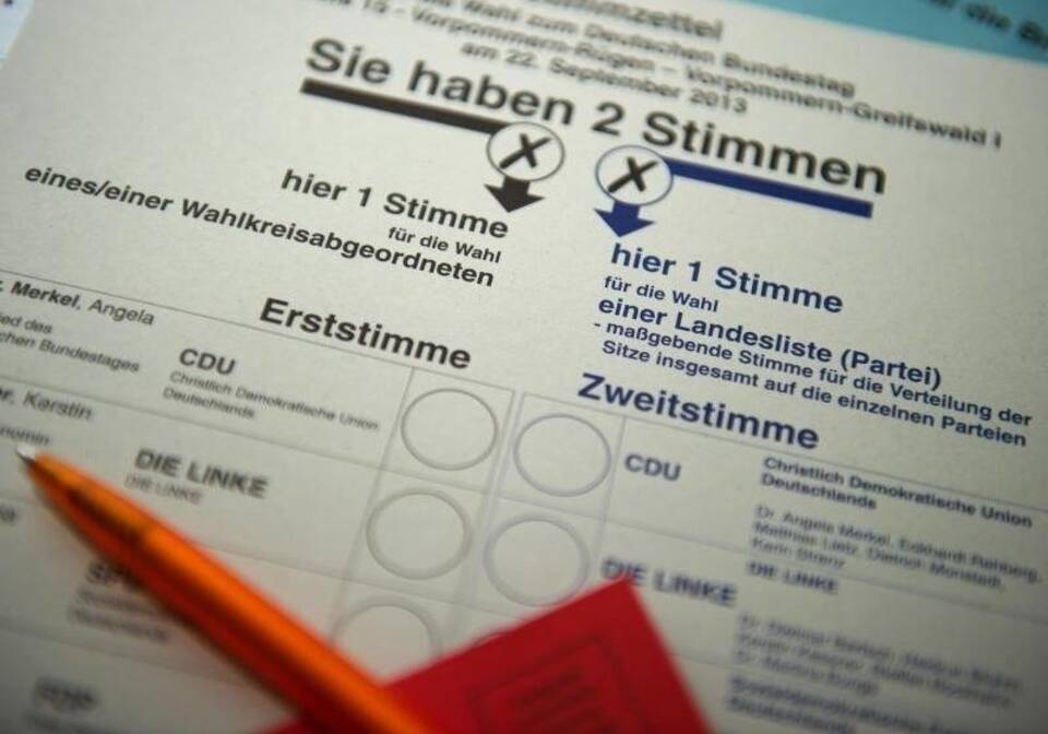Stimmzettel für die Bundestagswahl Stimmzettel für die Bundestagswahl