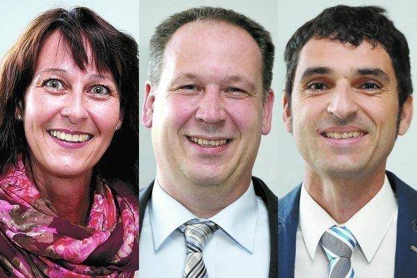 ... in Malsch lagen die drei Kandidaten (von links) Sibylle Würfel, ...