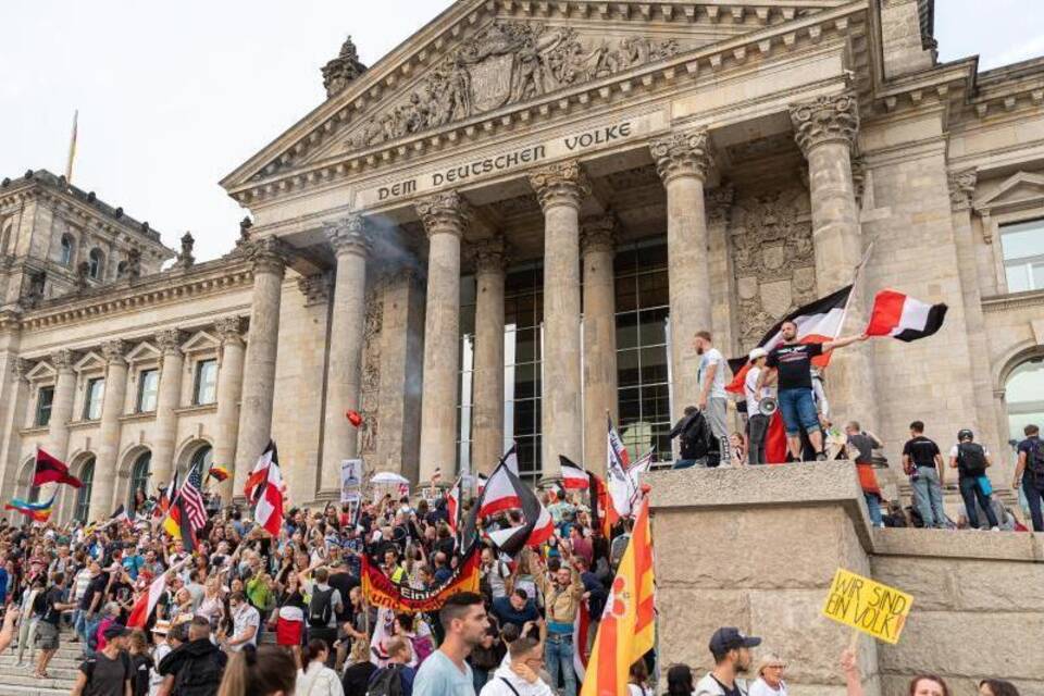 Protest am Reichstagsgebäude