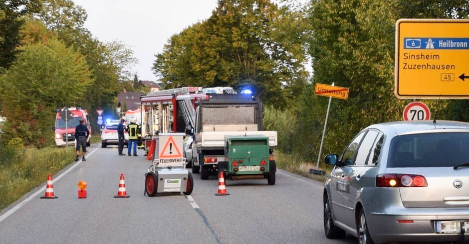 unfall mit drei fahrzeugen l549 nach unfall wieder freigegeben update nachrichten region heidelberg rnz