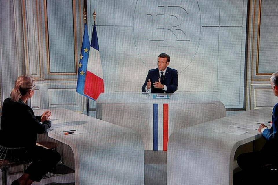 Frankreichs Präsident Macron im TV-Interview Frankreichs Präsident Macron im TV-Interview