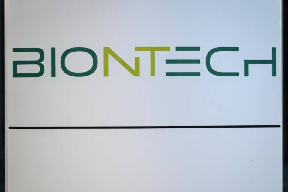 Biontech-Schriftzug Biontech-Schriftzug