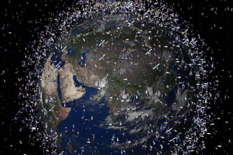 Computergeneriertes Bild zeigt Weltraummüll