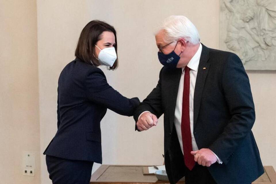 Tichanowskaja bei Steinmeier Tichanowskaja bei Steinmeier