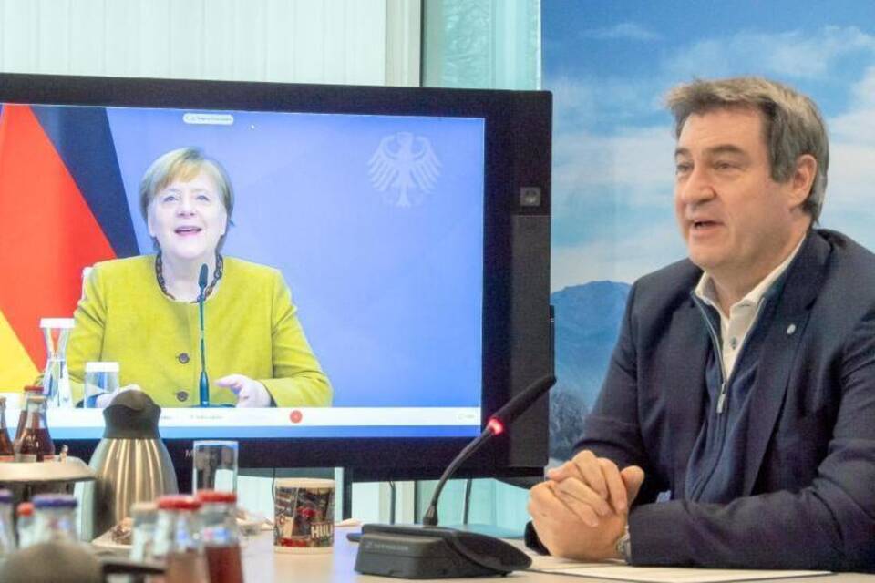 Videokonferenz mit Merkel