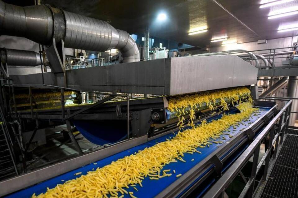 Produktion von Pommes in Belgien