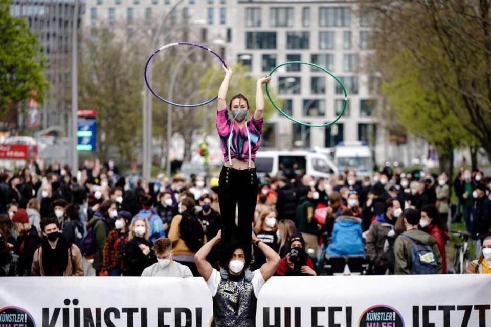 Demonstration für Künstler in Berlin