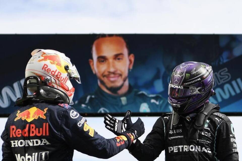 Max Verstappen und Lewis Hamilton