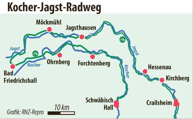 Baden-Württemberg: Der Kocher-Jagst-Radweg führt durch schöne