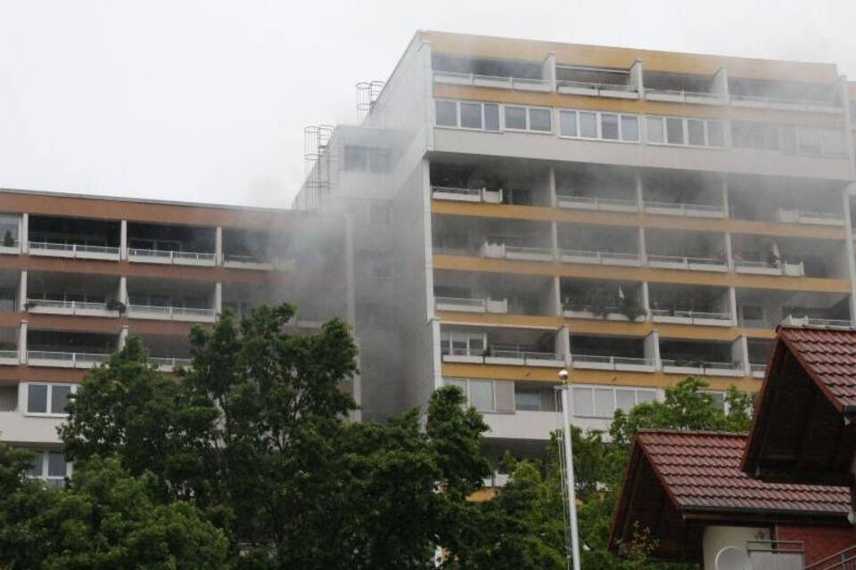 Hochhausbrand bei Offenbach Hochhausbrand bei Offenbach