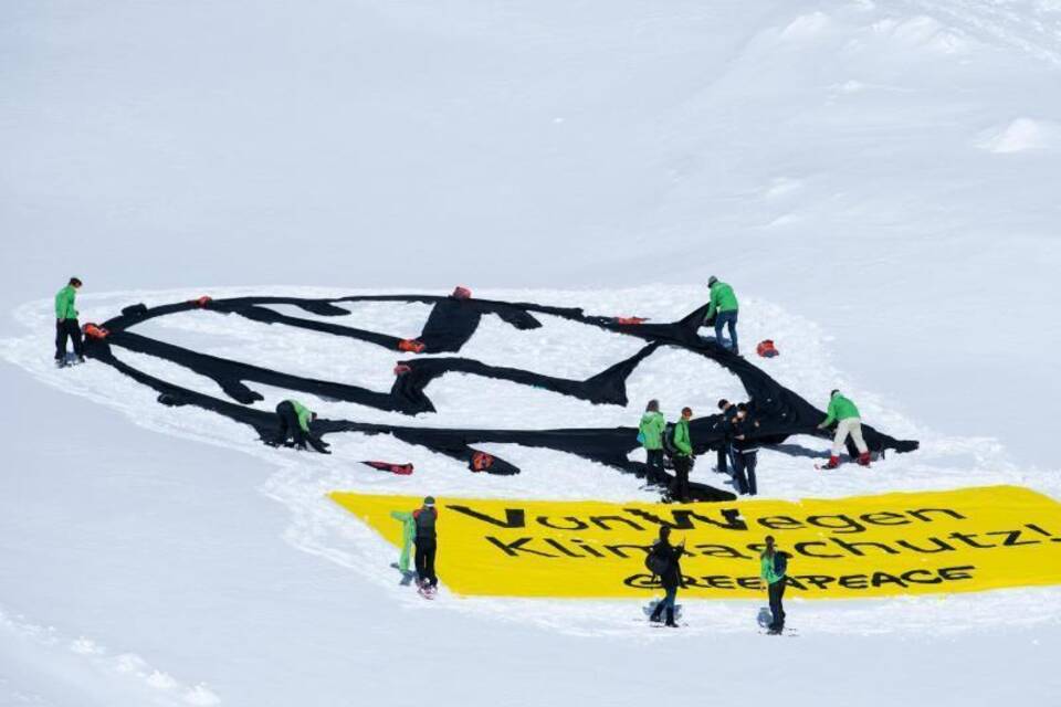 Greenpeace-Aktion auf Gletscher