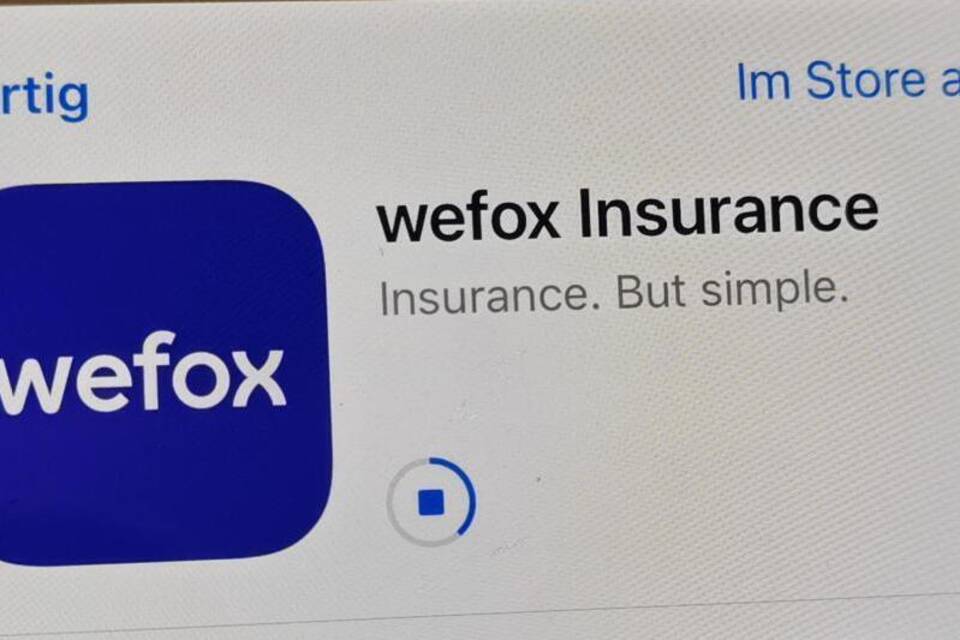 App des Versicherungsunternehmens Wefox