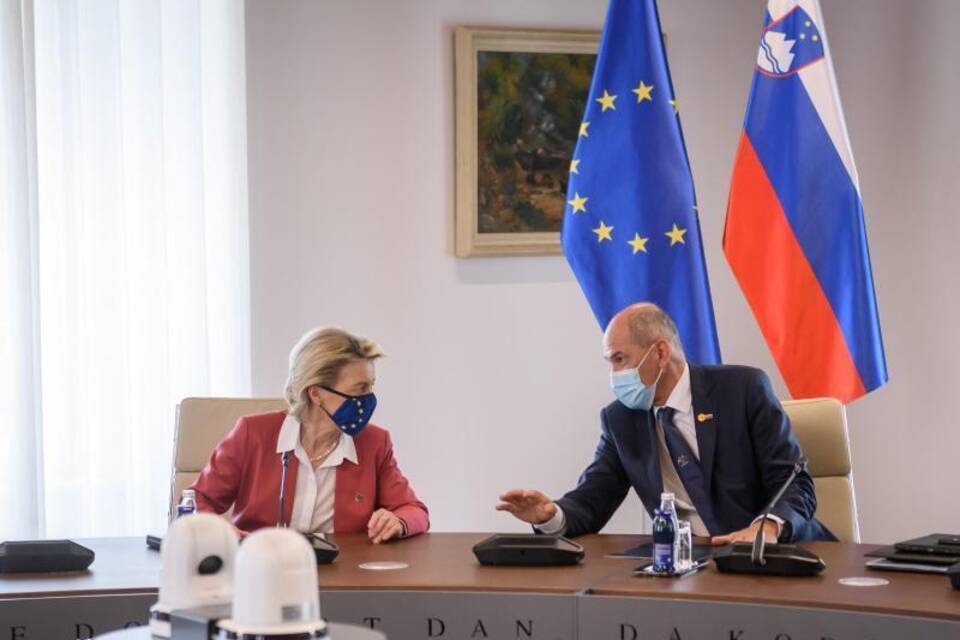 EU-Kommissionspräsidentin von der Leyen in Slowenien EU-Kommissionspräsidentin von der Leyen in Slowenien
