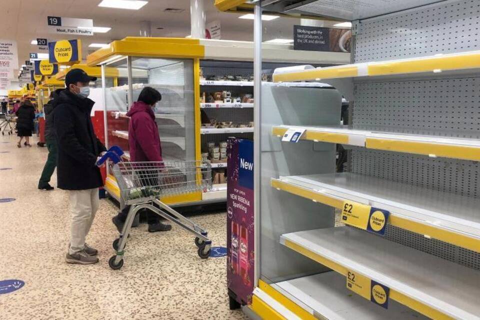 Coronavirus - leere Supermärkte in Großbritannien Coronavirus - leere Supermärkte in Großbritannien