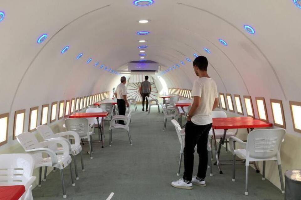 Ein Flugzeug-Restaurant Ein Flugzeug-Restaurant