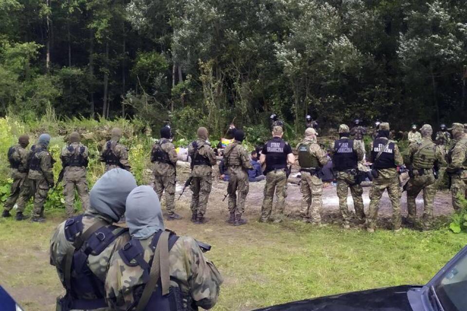 Migranten an der polnisch-belarussischen Grenze Migranten an der polnisch-belarussischen Grenze