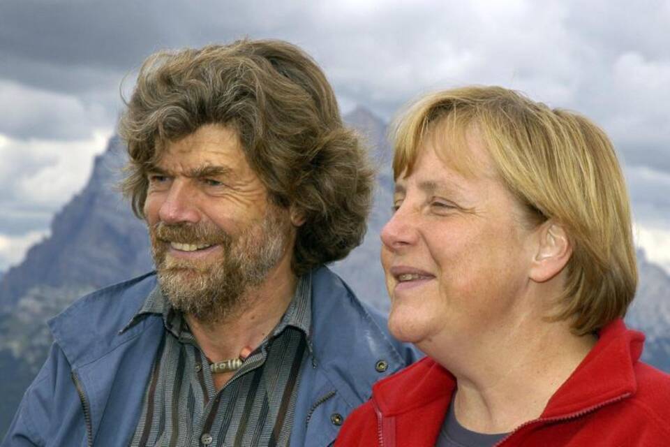 Reinhold Messner und Angela Merkel