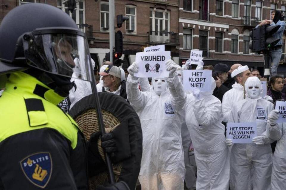 Corona-Proteste in Amsterdam