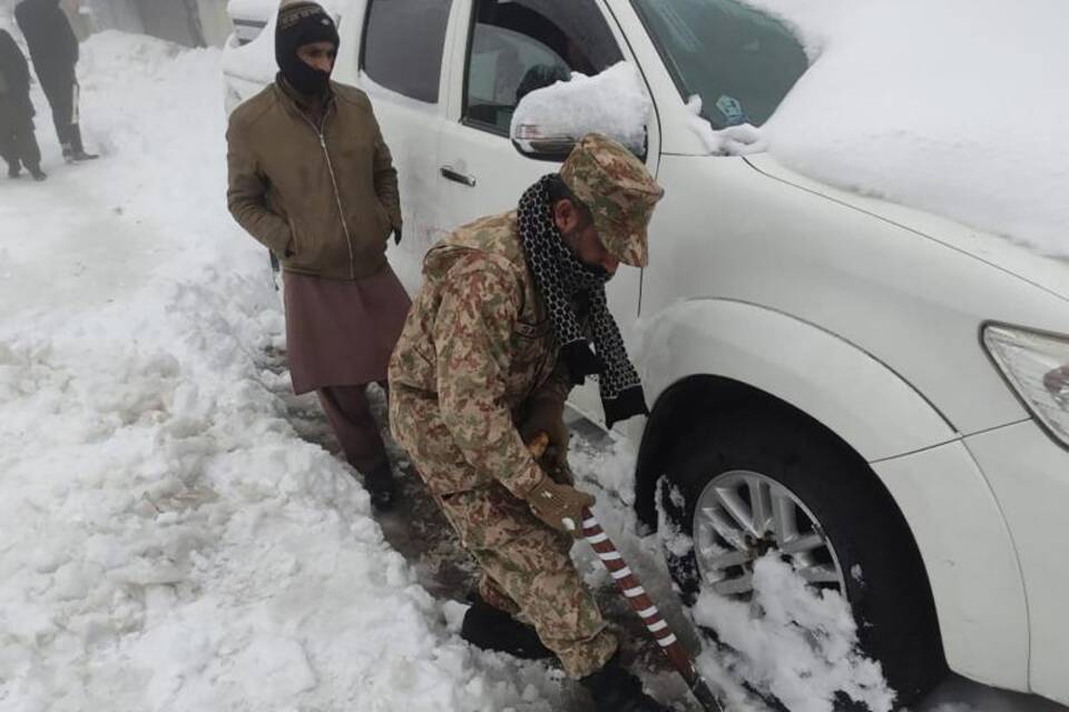 Schneefälle in Pakistan