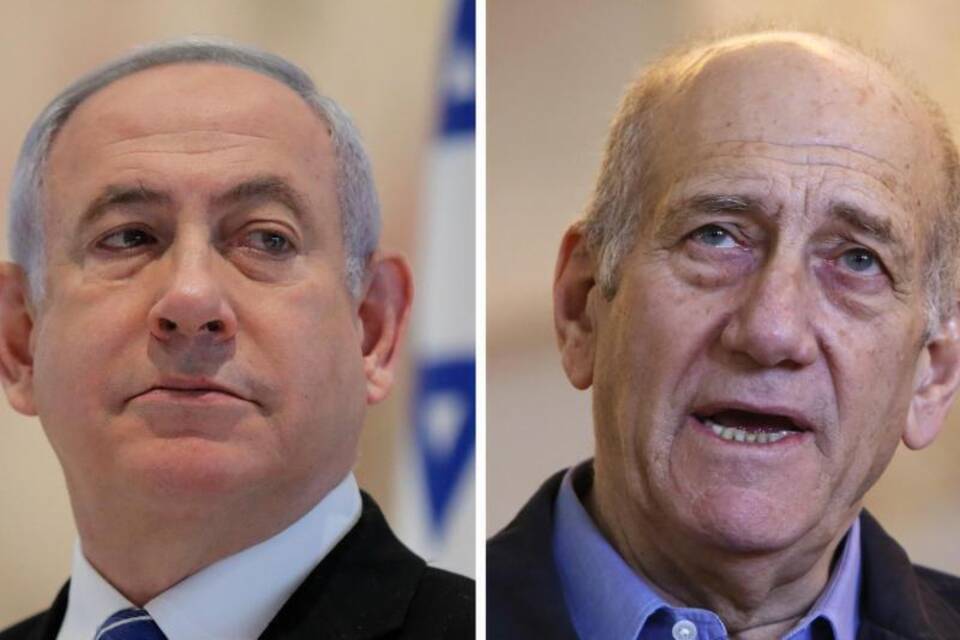 Benjamin Netanjahu und Ehud Olmert Benjamin Netanjahu und Ehud Olmert