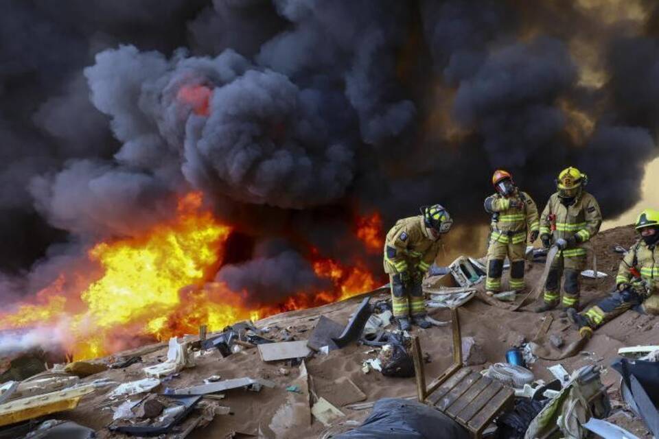 Feuer in Migrantensiedlung in Chile