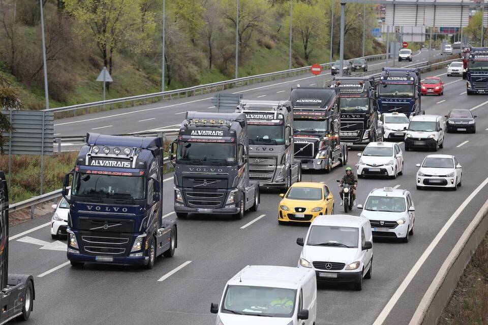 LKW-Fahrer streiken in Spanien LKW-Fahrer streiken in Spanien