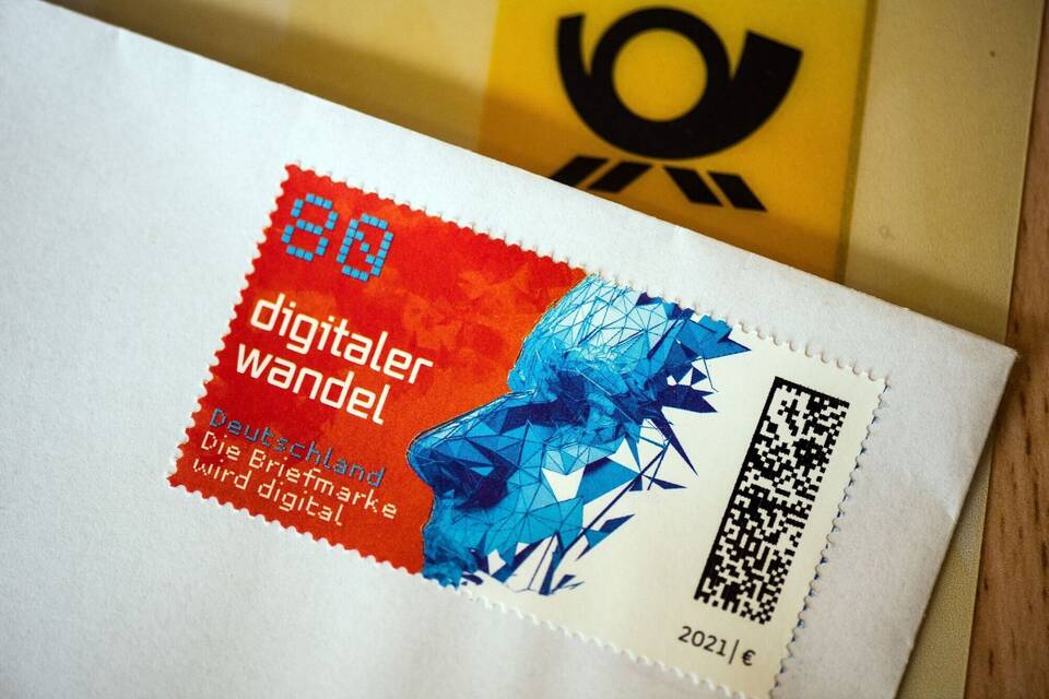Briefmarke mit Matrixcode
