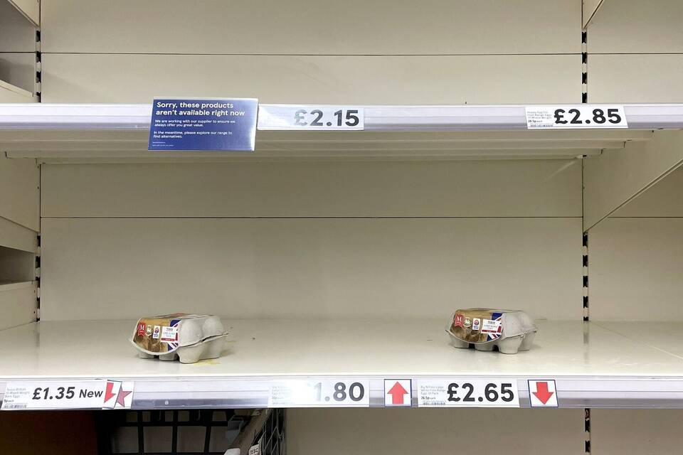 Eier werden in Großbritannien knapp