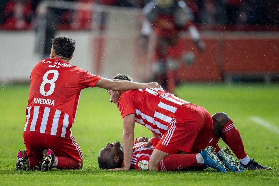 Union-Spieler auf dem Platz Union-Spieler auf dem Platz