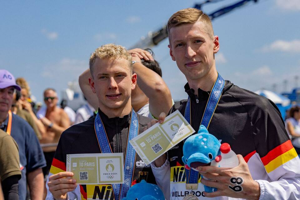 Profi-Schwimmer Oliver Klemet und Florian Wellbrock Profi-Schwimmer Oliver Klemet und Florian Wellbrock