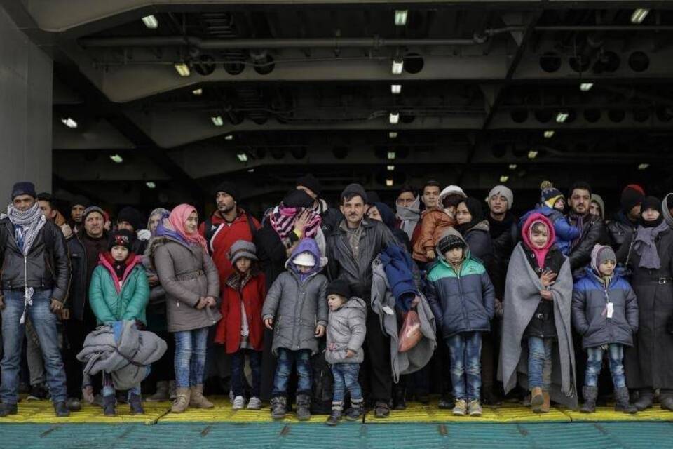 Flüchtlinge in Piräus Flüchtlinge in Piräus