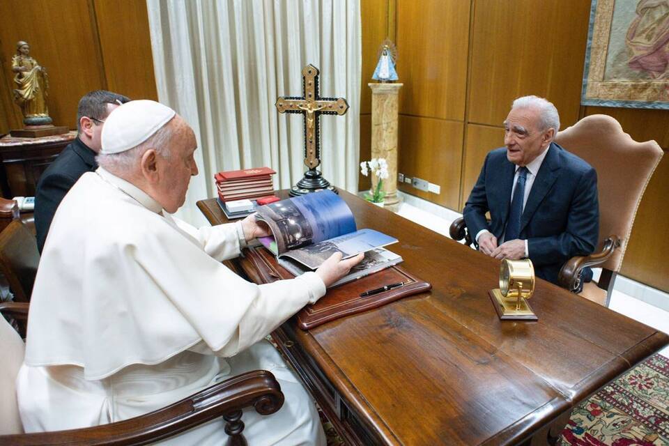 Martin Scorsese bei Papst Franziskus Martin Scorsese bei Papst Franziskus