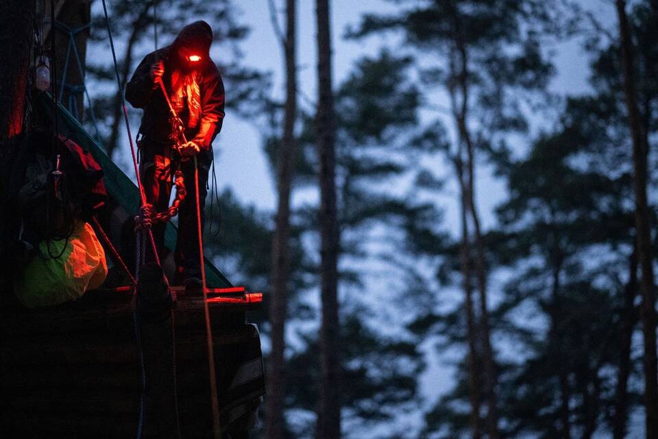 Aktivisten besetzen Waldstück bei Tesla-Werk in Grünheide