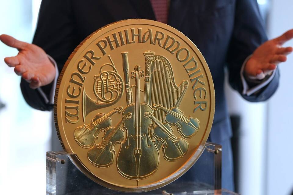 Riesige Goldmünze Riesige Goldmünze