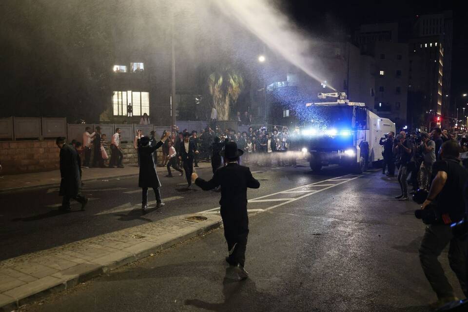 Protest gegen Einberufungsbefehl in Jerusalem Protest gegen Einberufungsbefehl in Jerusalem
