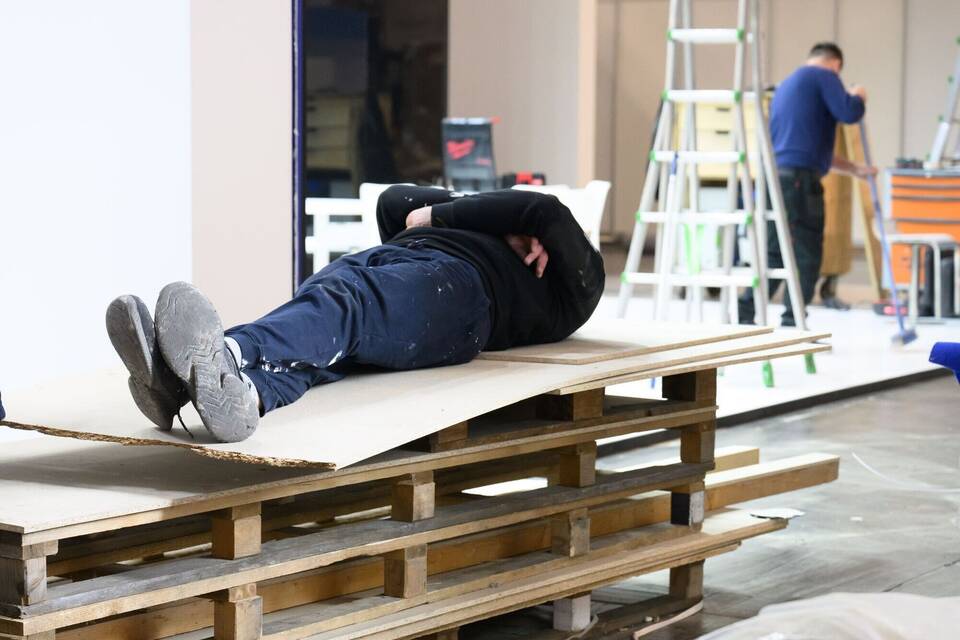 Arbeiter macht Pause Arbeiter macht Pause
