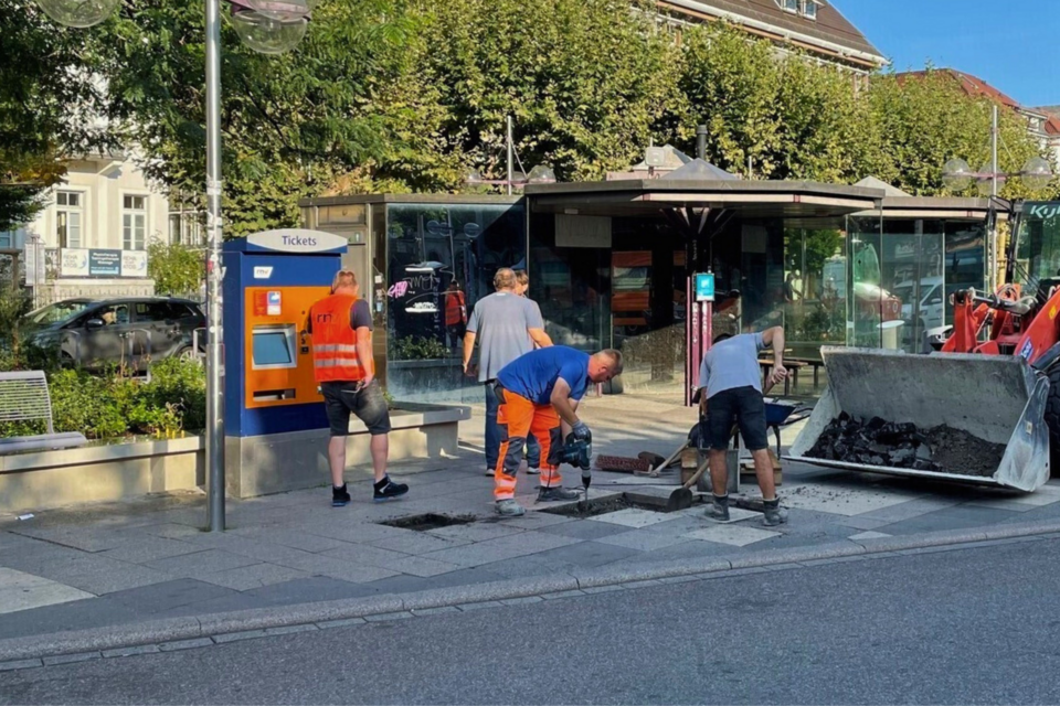 RNV versetzt Fahrkarten-Automat Bismarckplatz