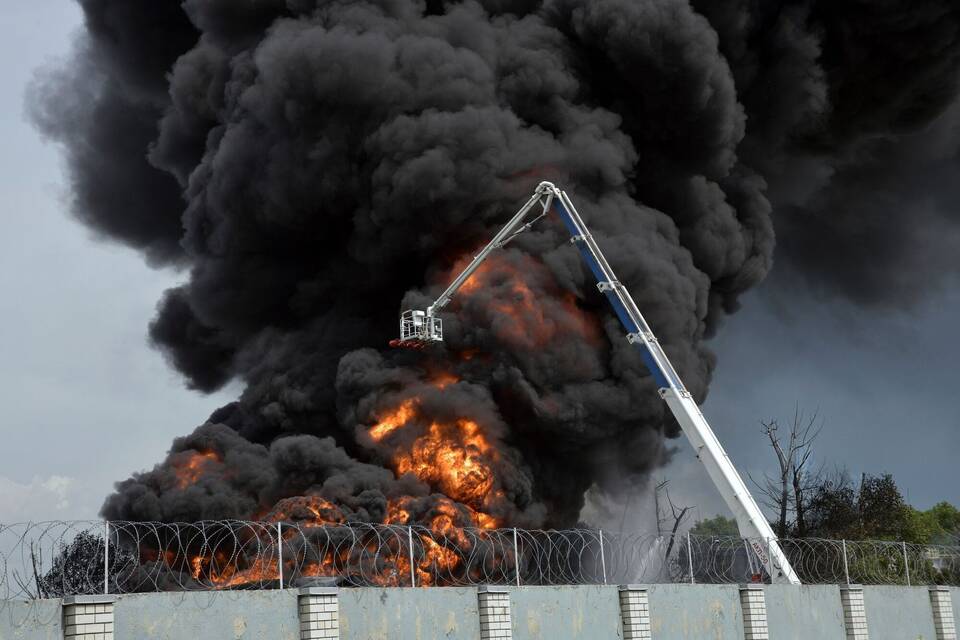 Explosion in einem Treibstoffdepot in Russland Explosion in einem Treibstoffdepot in Russland