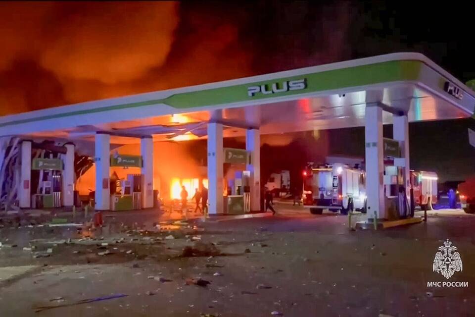 Explosion einer Tankstelle in Russland Explosion einer Tankstelle in Russland