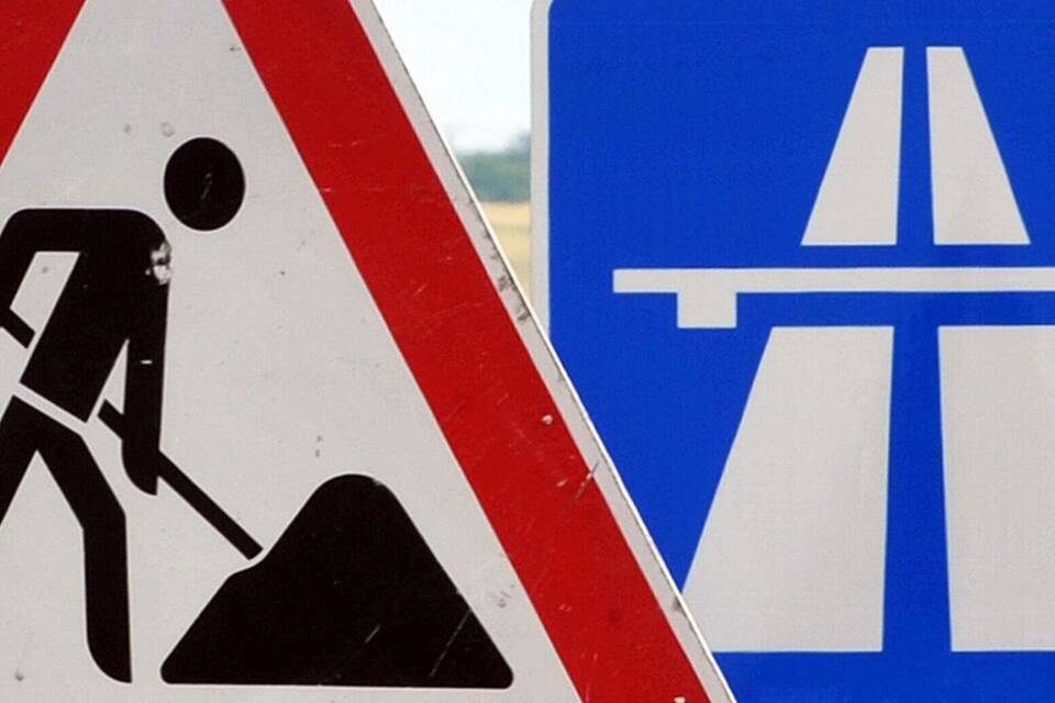 Baustelle auf der Autobahn Baustelle auf der Autobahn