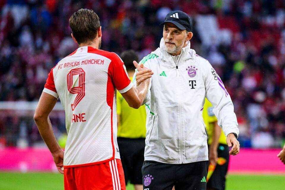 Harry Kane (links) und Thomas Tuchel (rechts) 