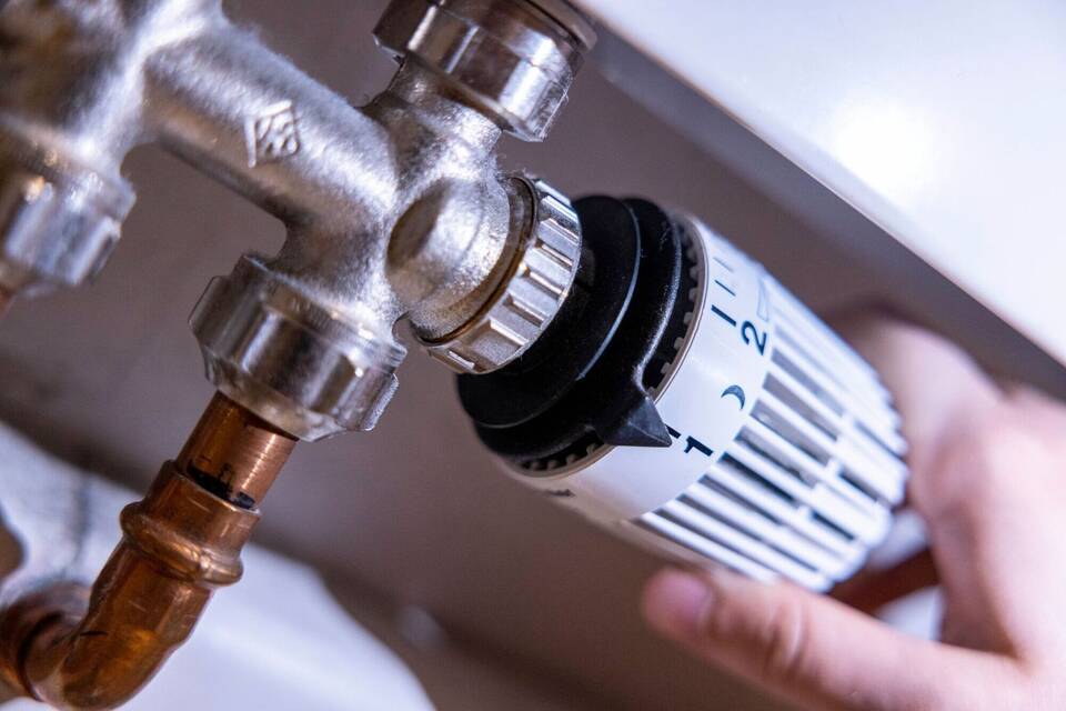 Thermostat an einem Heizkörper Thermostat an einem Heizkörper