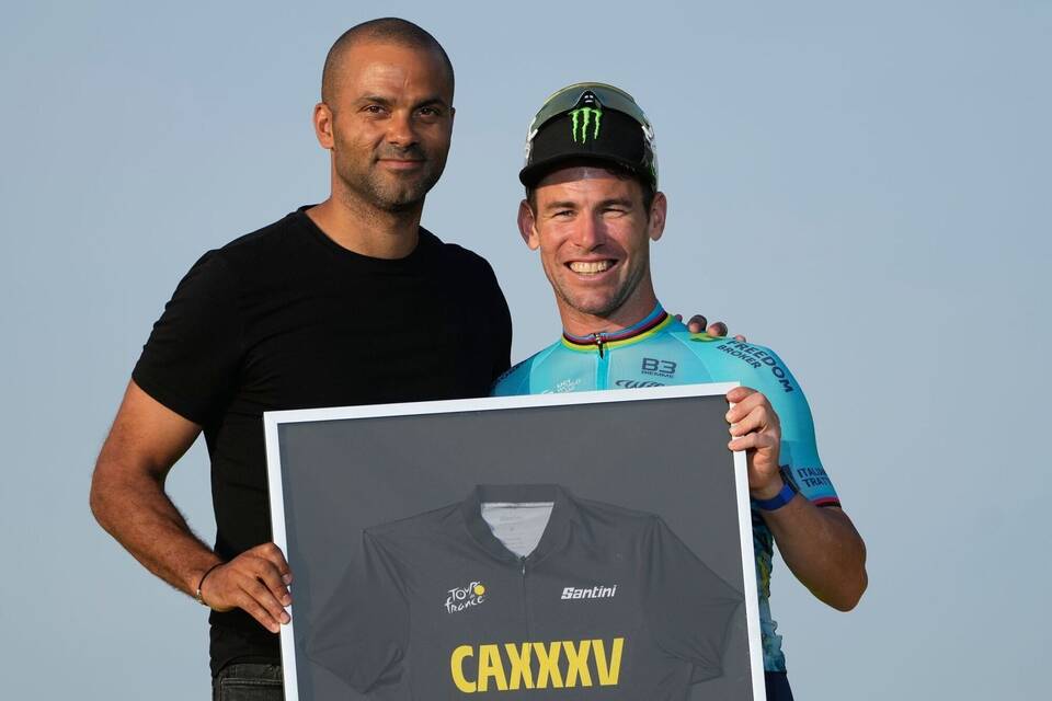 Mark Cavendish und Basketball-Legende Tony Parker Mark Cavendish und Basketball-Legende Tony Parker