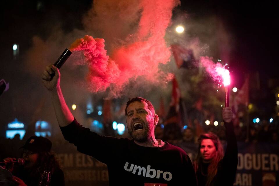 Protest gegen hohe Mieten in Barcelona Protest gegen hohe Mieten in Barcelona
