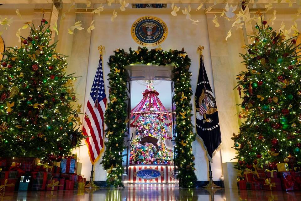 Weißes Haus in Washington weihnachtlich geschmückt Weißes Haus in Washington weihnachtlich geschmückt