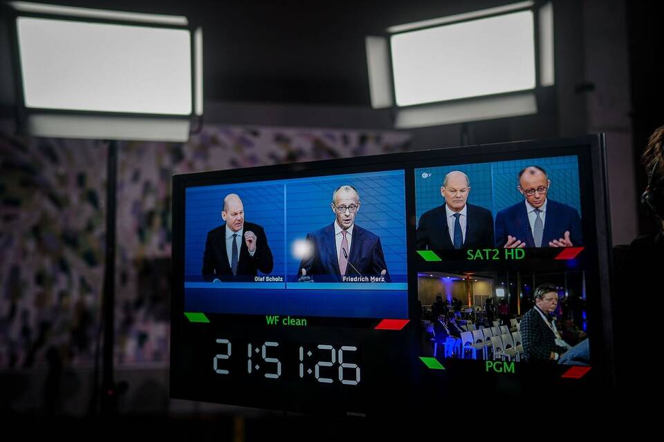 Scholz und Merz im TV-Duell Scholz und Merz im TV-Duell