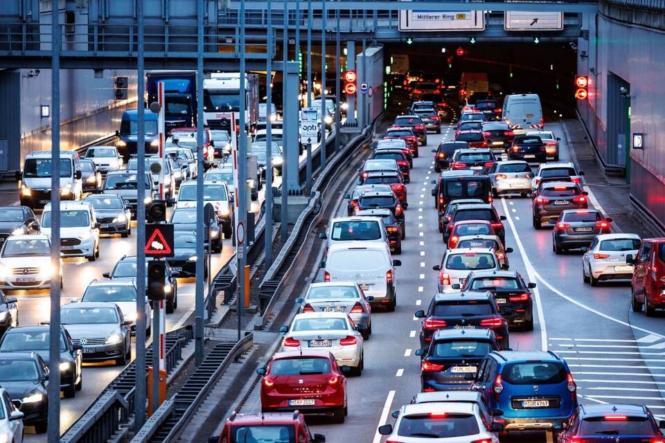 Stau im Berufsverkehr in München Stau im Berufsverkehr in München